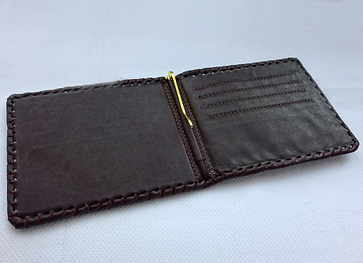 Зажим для денег из натуральной кожи "Герб Челябинска" №2. Златоуст